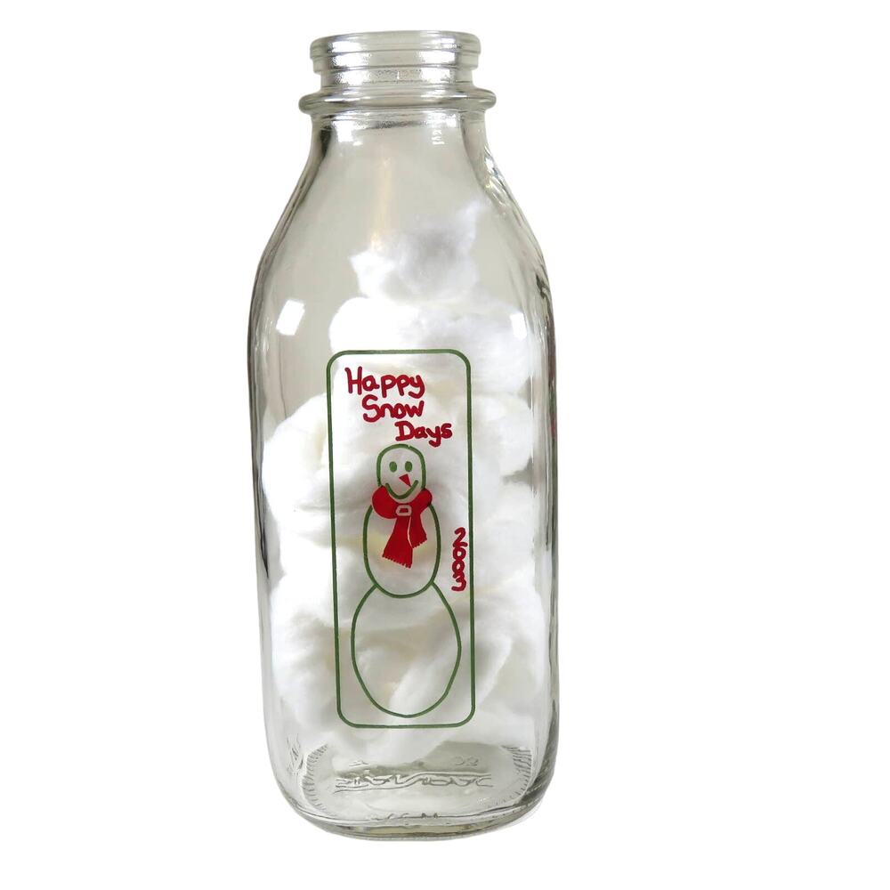 Eggnog Milk Bottle 2003 Christmas Collectible Colorado Farmhouse Snowman Décor